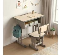 Ensemble de bureau et chaise pour enfant AIORBER, réglable en hauteur, ergonomique, stable, couleur bois