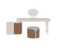 Ensemble de Bureau Maquillage Moderne, rétractable avec Miroir et tiroirs spacieux, Ensemble Coiffeuse Chambre à Coucher for Filles Femmes Table de Maquillage(Grand)