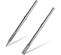 Ensemble de burins SDS Max, 2 pièces : burin pointu et burin plat, 400 mm, en carbure de tungstène/acier, avec mallette de transport