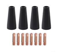 Ensemble de buses sans gaz et buses de contact pour brûleur de soudure MIG/MAG 14AK MB14 15AK MB15, kit de pièces d'usure en cuivre et laiton avec 4 buses et 8 pointes 0,6-1,2 mm (1,0 mm)