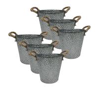 Relaxdays Lot de 6 cache-pots vintage