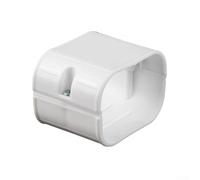 Ensemble de cache-tuyaux décoratifs en PVC blanc pour climatiseur avec tuyau droit flexible coudé pour intérieur et extérieur 75 x 65 mm (connecteur droit)