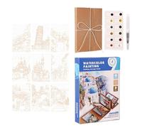 Ensemble de cahiers d'exercices d'aquarelle, fournitures de dessin d'extérieur, mini ensemble de voyage aquarelle, portable et pratique, pour artistes, étudiants, amateurs, voyageurs, débutants