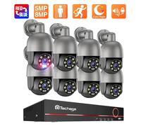 Ensemble de caméras de sécurité - Système de vidéosurveillance - Caméra IP - Enregistreur vidéo en réseau (NVR) - Caméra PTZ - 8 canaux, résolution 8MP