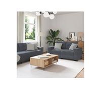 Ensemble de canapé 3 pièces avec coussins en velours gris foncé
