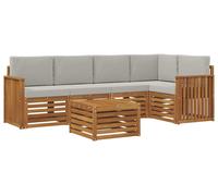 Ensemble de canapé d'angle 6 pcs Gris Naturel et Clair