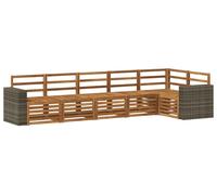 Ensemble de canapé d'angle 6 pcs Naturel Bois d'Acacia Massif