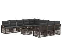 Ensemble de canapé de jardin 12 pcs Gris polyrotin