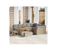 vidaXL Ensemble de canapé de jardin avec coussins avec coussins 12 pcs Beige et gris clair