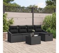 vidaXL Ensemble de canapés avec coussins 6 pcs Poly-Rattan