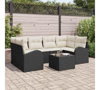 vidaXL Ensemble de canapés de jardin 7 pcs modulable polyrotin gris 6 pers avec stockage