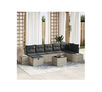 Vidaxl Ensemble De Canapé De Jardin 8 Pièces Avec Coussins Gris Gris