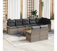 vidaXL Ensemble modulable de canapés de jardin 9 pièces en polyrotin beige et gris clair