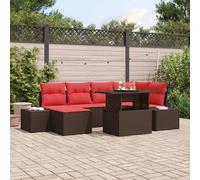 vidaXL Ensemble de canapés de jardin 7 pièces en résine tressée noir et turquoise