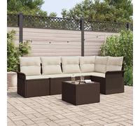 vidaXL Ensemble de canapé de jardin 5 pièces en polyrotin noir avec coussins