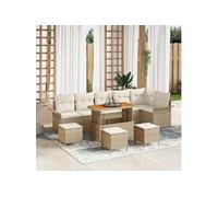 vidaXL Ensemble de canapé de jardin avec coussin avec mémoire 10 pcs Beige et crème