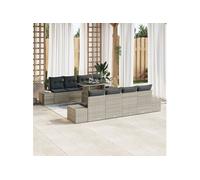 Ensemble de canapés de jardin vidaXL avec coussins, 9 pièces, gris clair et gris foncé