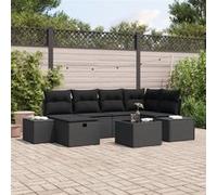 vidaXL Ensemble de canapés avec coussins 6 pcs Poly-Rattan