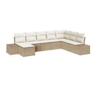 Ensemble de canapé de jardin modulable - vidaXL - Beige - Polyrotin - 319x209x85 cm - Modulaire - Coussins amovibles