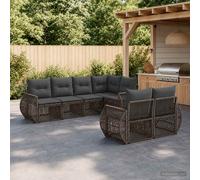 Ensemble de canapés de jardin vidaXL, 7 pièces, gris et gris foncé
