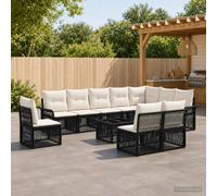 vidaXL Ensemble de canapés de jardin 11 pièces, gris, en résine tressée