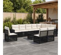 vidaXL – Ensemble de canapés de jardin, 11 pièces, résine tressée, gris et gris foncé