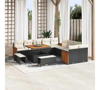 vidaXL Ensemble de canapés de jardin 18 pièces 11 places polyrotin gris avec coussins