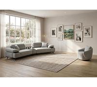 Ensemble de canapé, fauteuil et table d'appoint. Design moderne, couleur gris, style t élégant. Ensemble de salon