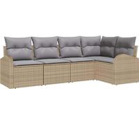 Ensemble de canapé vidaXL, 5 pièces, beige, en polyester