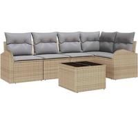 Ensemble de canapé vidaXL, 6 pièces, beige, en polyester