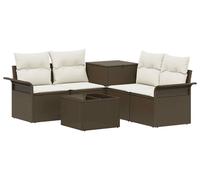 Ensemble de canapé vidaXL, 6 pièces, couleur marron et crème, pour 4 personnes