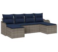 Ensemble de canapé vidaXL, 6 pièces, gris, en polyester