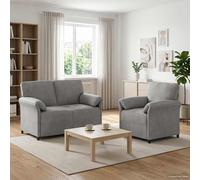 vidaXL Ensemble de Canapés 2 pc Noir Velours