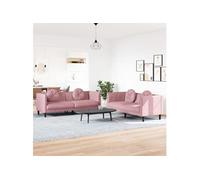 vidaXL Ensemble rose velours