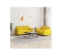 VIDAXL Ensemble Canapés 2 pcs - Jaune Velours