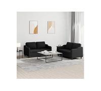 vidaXL Ensemble de Canapés 2 pcs Noir