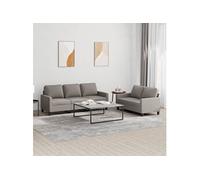 Ensemble de canapés 2 pcs avec coussins Taupe Tissu3201467