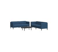 vidaXL Ensemble Canapés 2 Pièces - Bleu