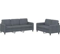 Ensemble de canapés 2 pcs gris foncé velours