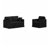 Ensemble de Canapés 2 pcs Noir 138 x 78 x 80 cm Velours