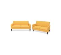 Ensemble de canapés 2 pcs Tissu Jaune