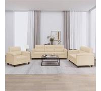 vidaXL Ensemble de Canapés avec Coussins 3 pcs, Canapés avec Accoudoirs et Dossier, Ensemble de Meubles, Mobilier de Salon, 3202294