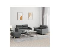 vidaXL Ensemble de canapés 3 pcs - Gris foncé