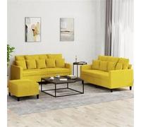 Ensemble de canapés 3 pcs avec coussins Jaune Velours Jaune G