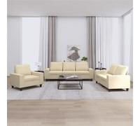 Ensemble de canapés 3 pcs crème tissu Crème G
