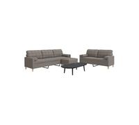 vidaXL Ensemble de canapés 3 pcs repose-pied et coussins décoratifs, canapé, siège de canapé, canapé relax, canapé confort, 3278350 Gris G