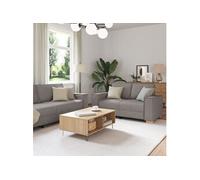 Ensemble de canapés 3 pièces avec coussins en tissu taupe
