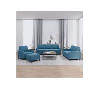vidaXL Ensemble de canapés 4 pcs avec coussins Bleu Velours Bleu