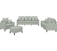 Ensemble de canapés 4 pcs avec coussins Gris clair Velours
