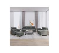 Ensemble de canapés 4 pcs avec coussins Gris foncé Tissu3201545